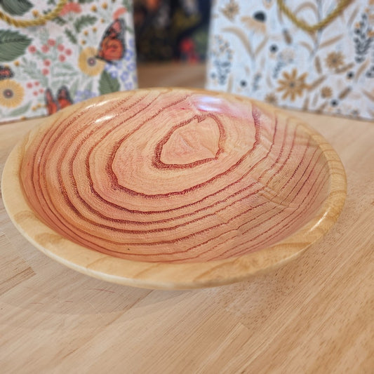 Ash Bowl | Dyed Red | 2024-1301 L|71, Wood Bowl | Ash Dyed Purple, mike ilkiw, the local bevy, handmade wooden bowls, decorative bowls