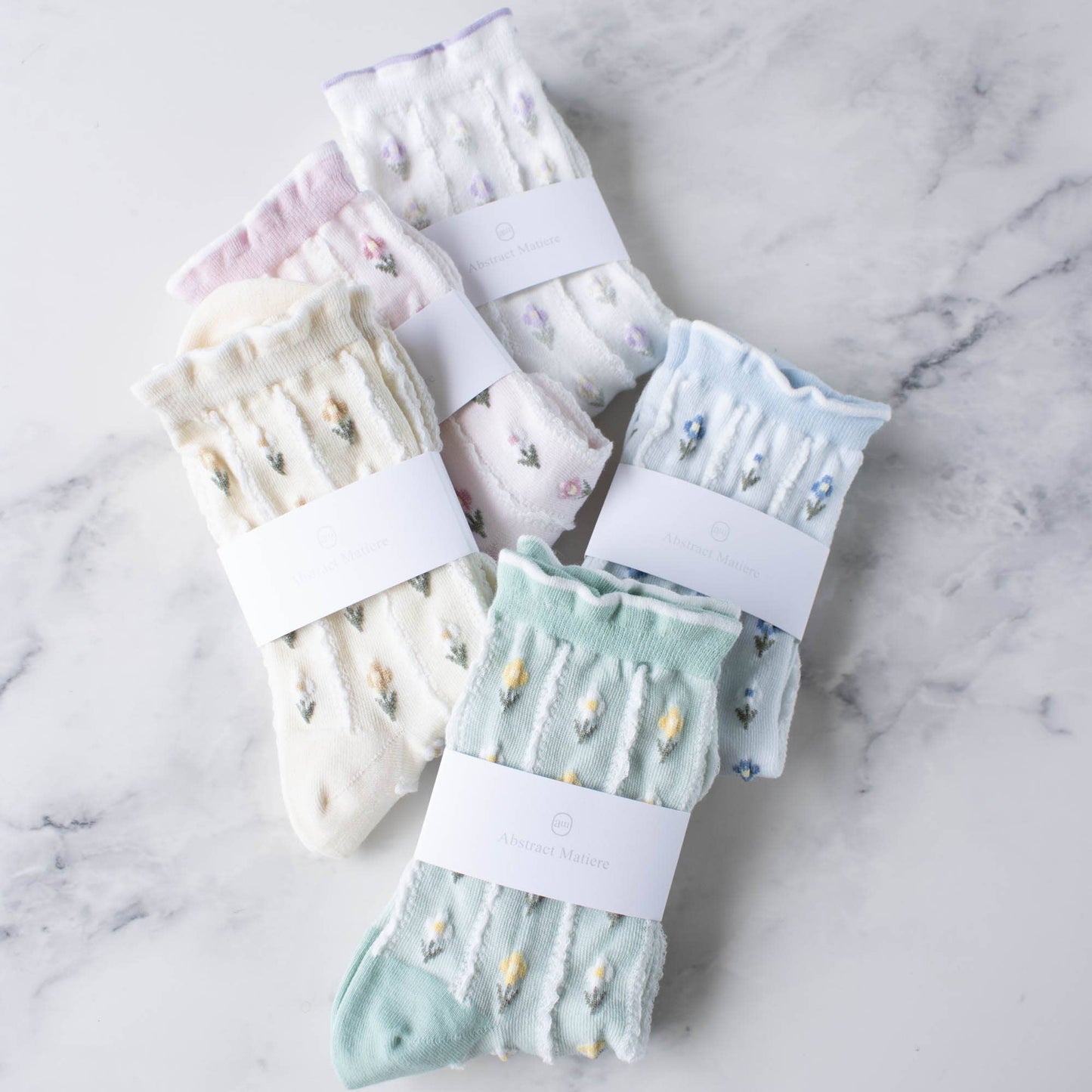 Pastel Mint Floral Casual Socks
