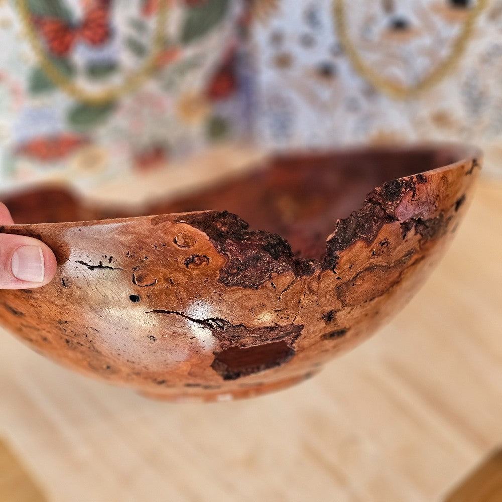 Cherry Bowl, 2024-1243 L, Mike Ilkiw, Bowls for Breasts, home decor, wooden bowl, handmade, The Local Bevy