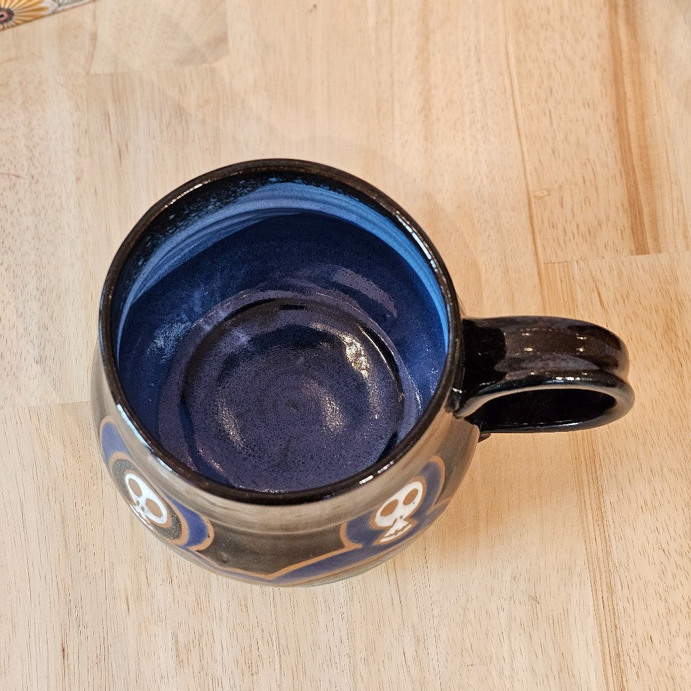 Colorful Skeletons Handmade Mug in Black by Mudbug Creations|42