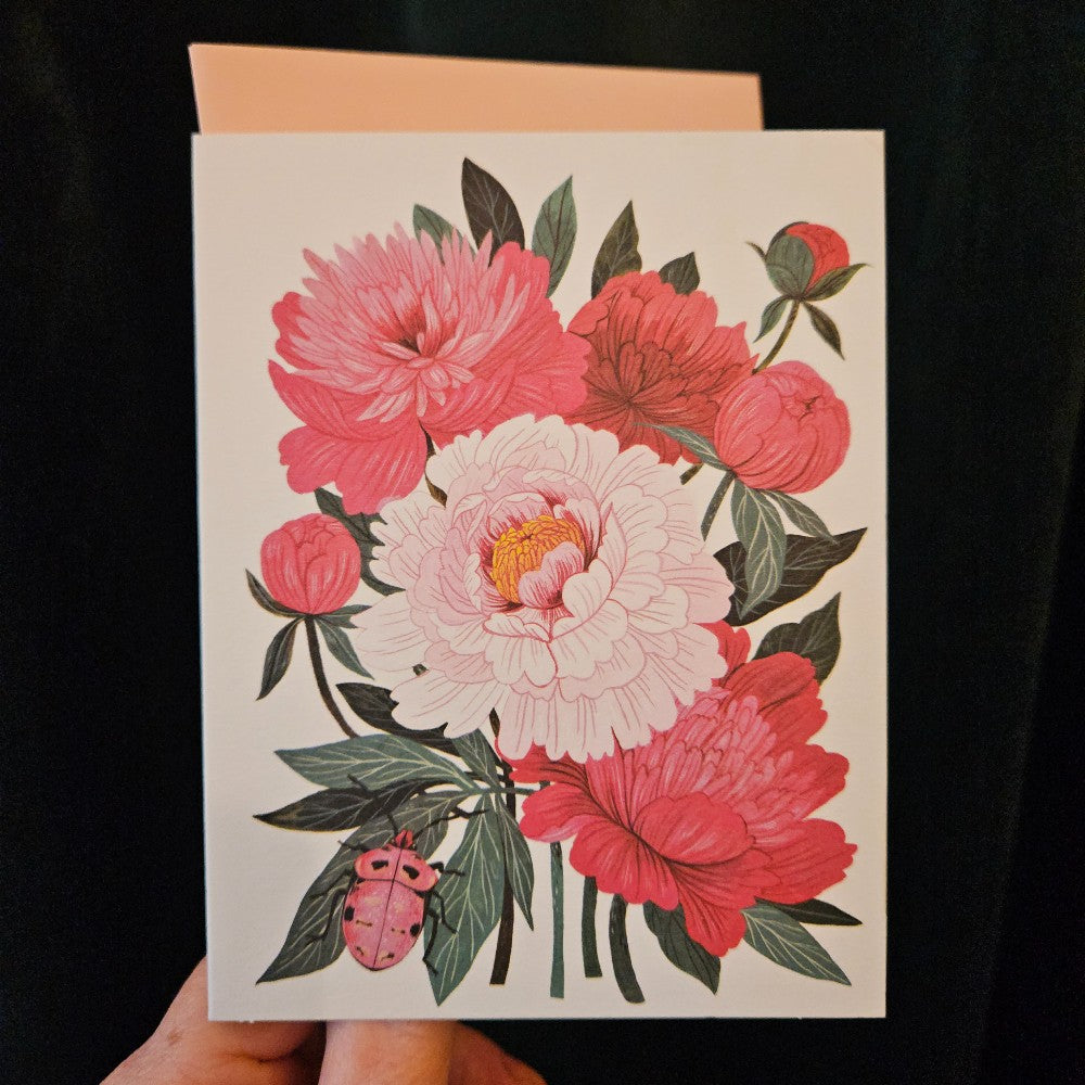 Peonies in Pink Blank Card|227