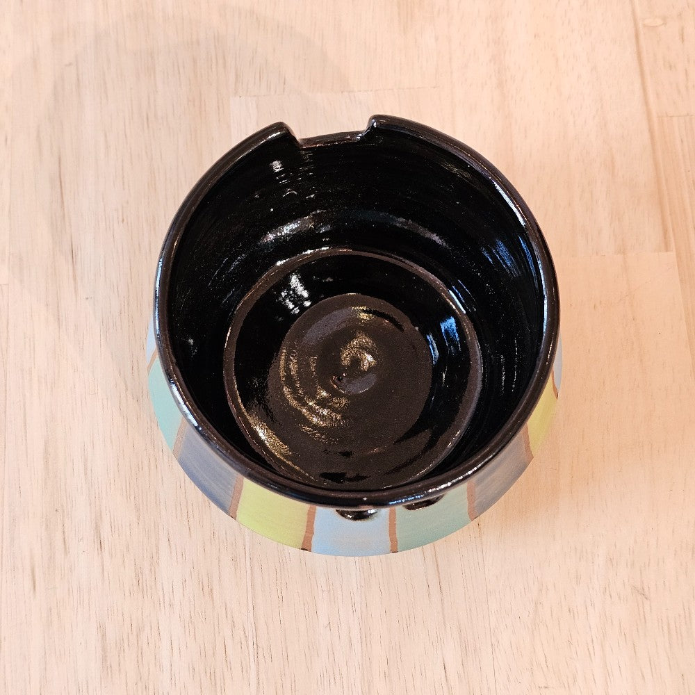 Colorful Stripes Handmade Ceramic Noodle Bowl by Mudbug Creations|46