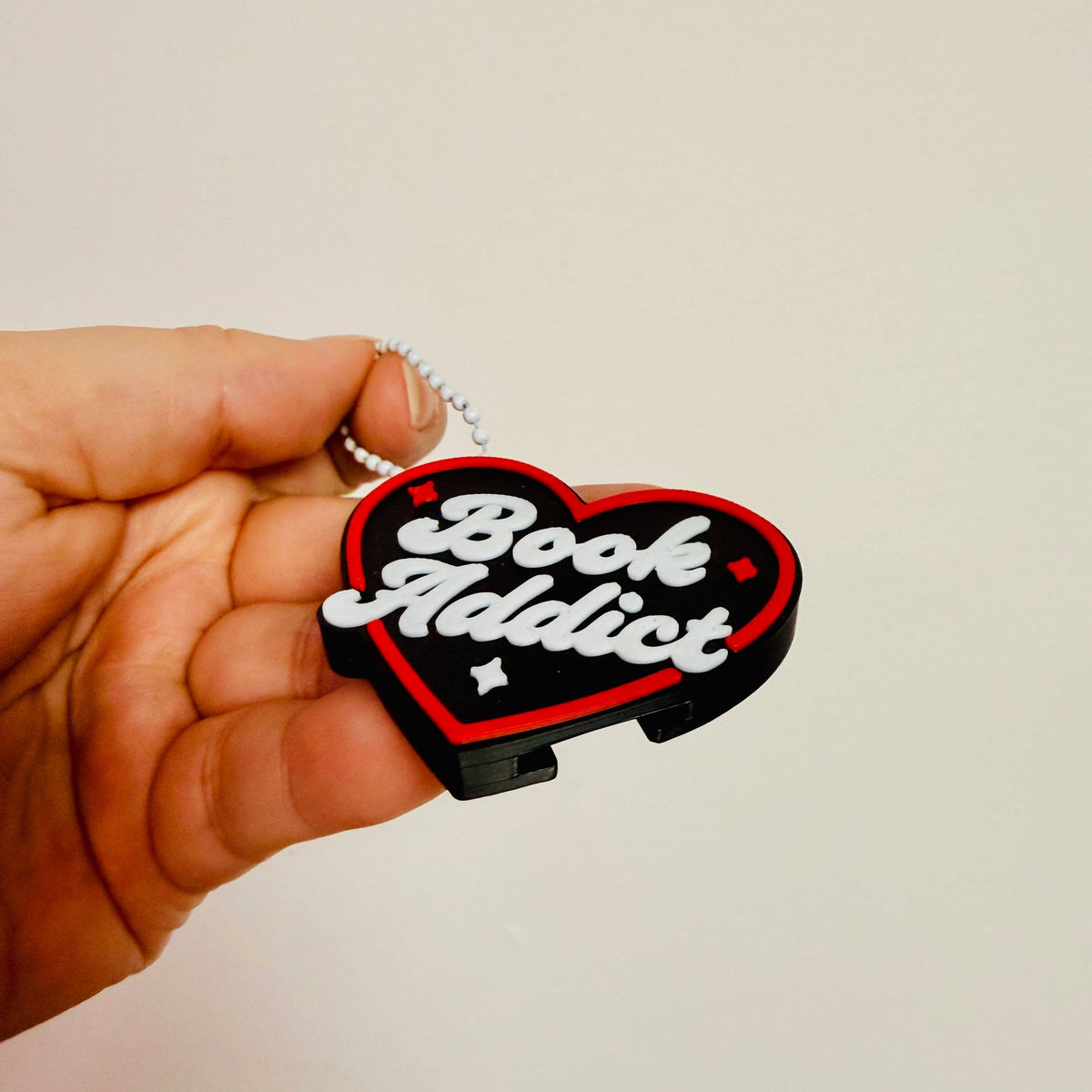 "Book Addict" Bag Charm + Soda Can Opener