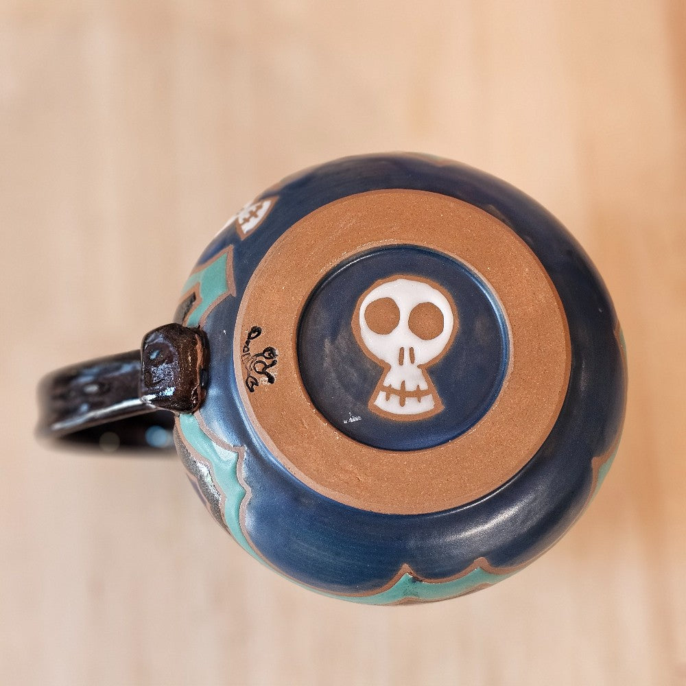 Colorful Skeletons Handmade Mug in Black by Mudbug Creations|43
