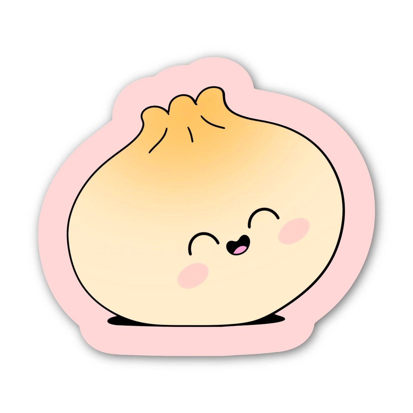 Pink Smiling Dumpling Sticker