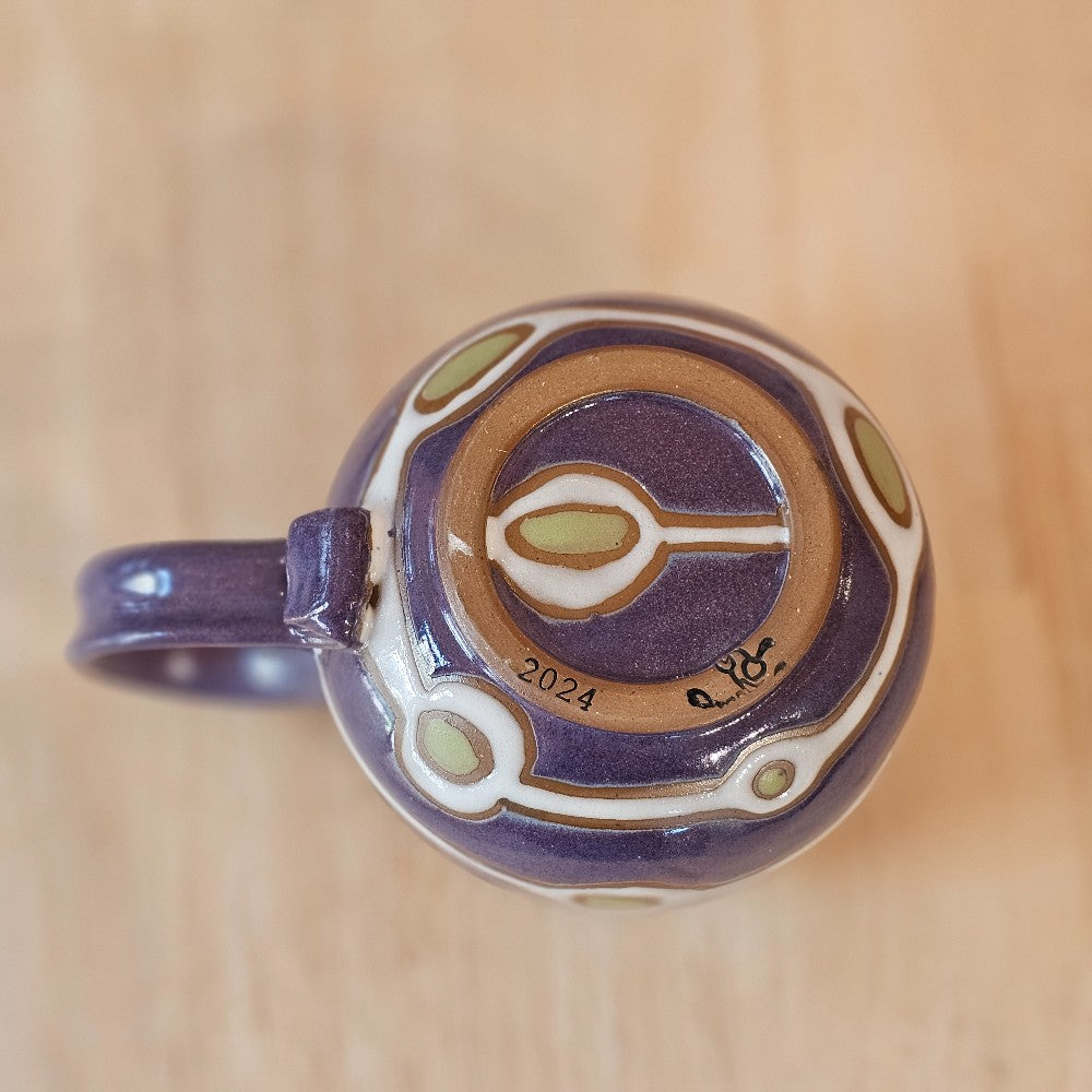 Pottery | Abstract Purple White and Green | Mudbug | 35|26