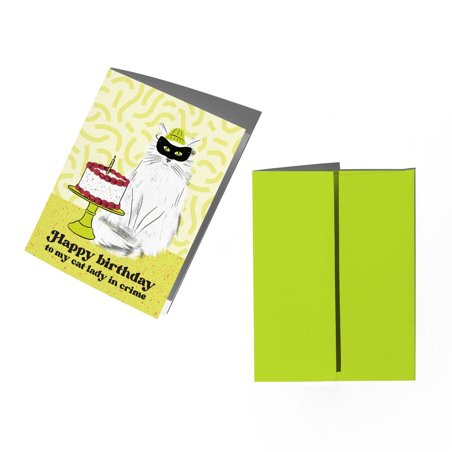 Cat Lady In Crime Birthday Card