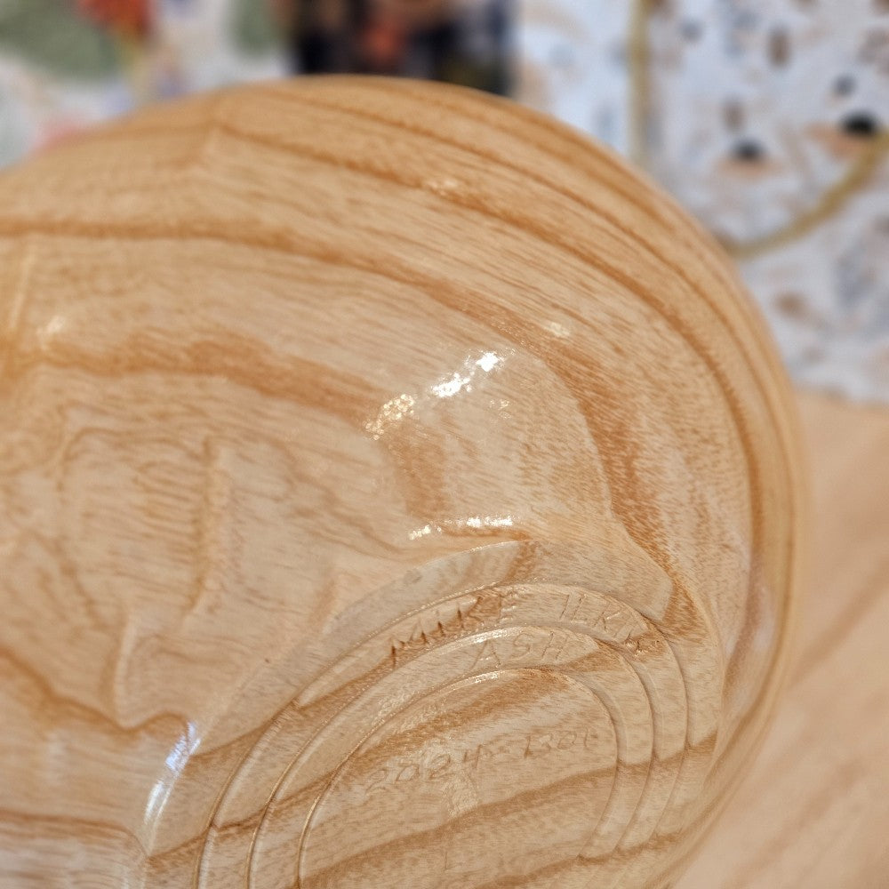 Ash Bowl | Dyed Red | 2024-1301 L|71, Wood Bowl | Ash Dyed Purple, mike ilkiw, the local bevy, handmade wooden bowls, decorative bowls