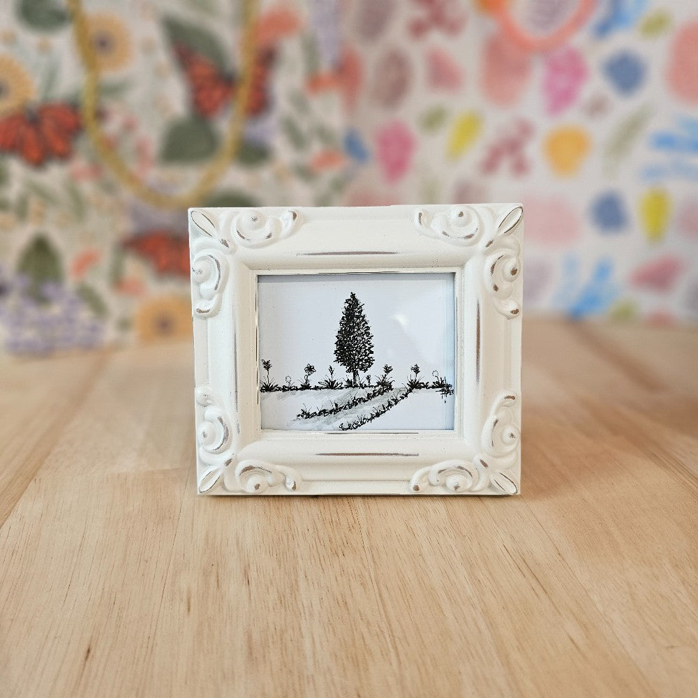 Landscape Series: Landscape #5 Mini Original Drawing and Frame by Justin W. Petersburg Art|54