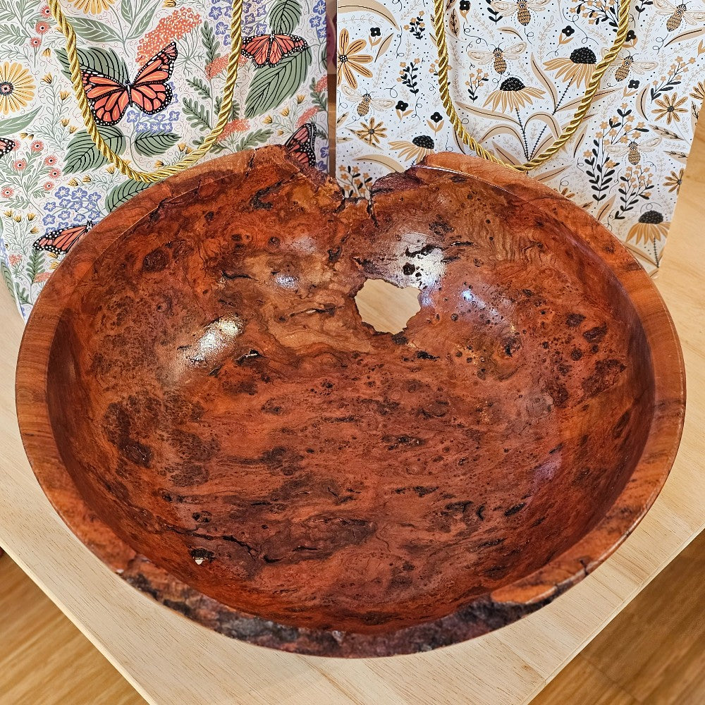 Cherry Bowl, 2024-1243 L, Mike Ilkiw, Bowls for Breasts, home decor, wooden bowl, handmade, The Local Bevy