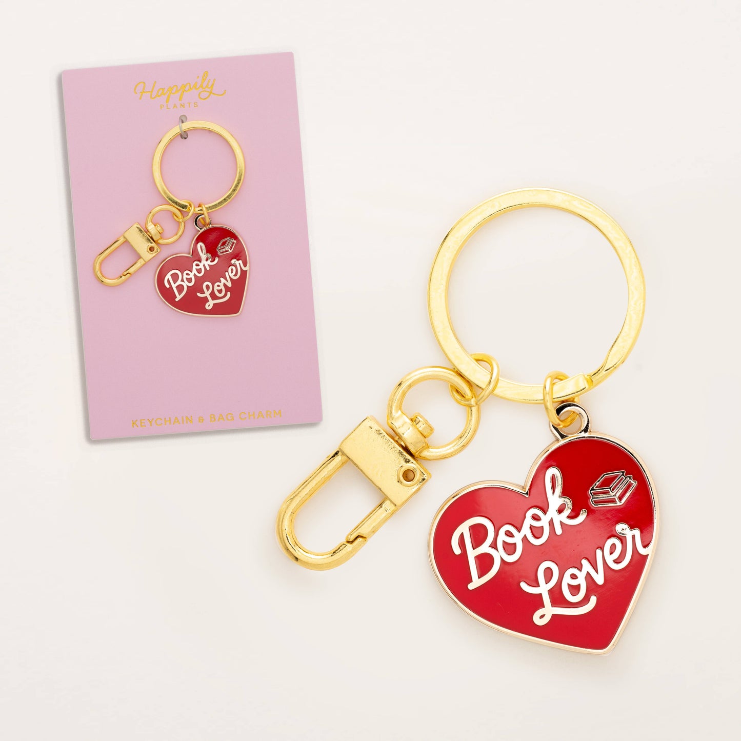 Book Lover Heart Keychain