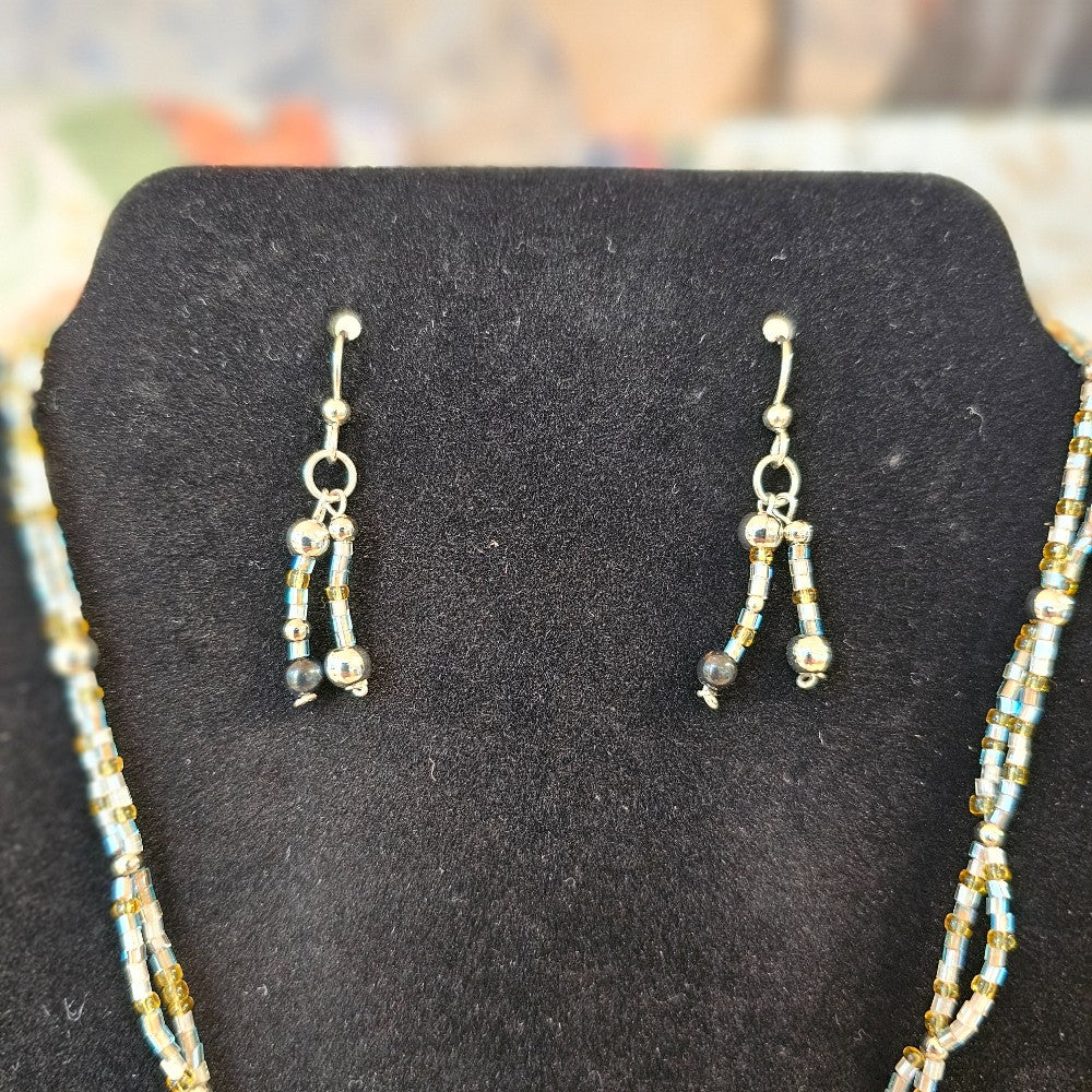 Jewelry Set | Fossil Pendant Necklace & Earrings|124