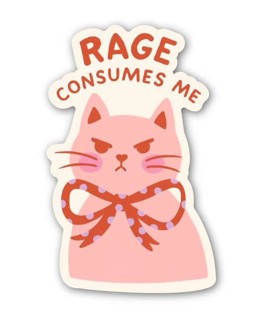 Rage Consumes Me Cat Sticker