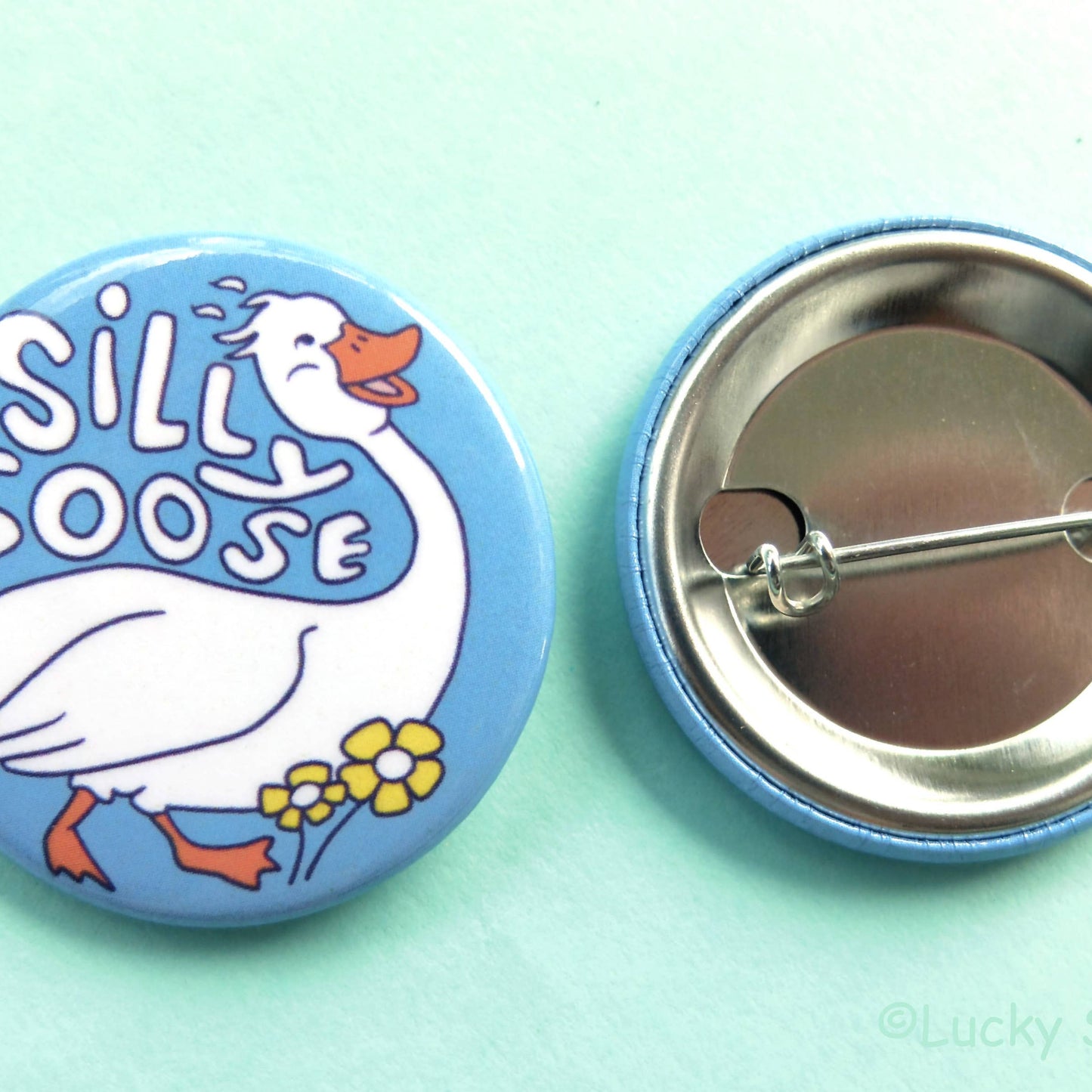 Silly Goose Pinback Button Pin