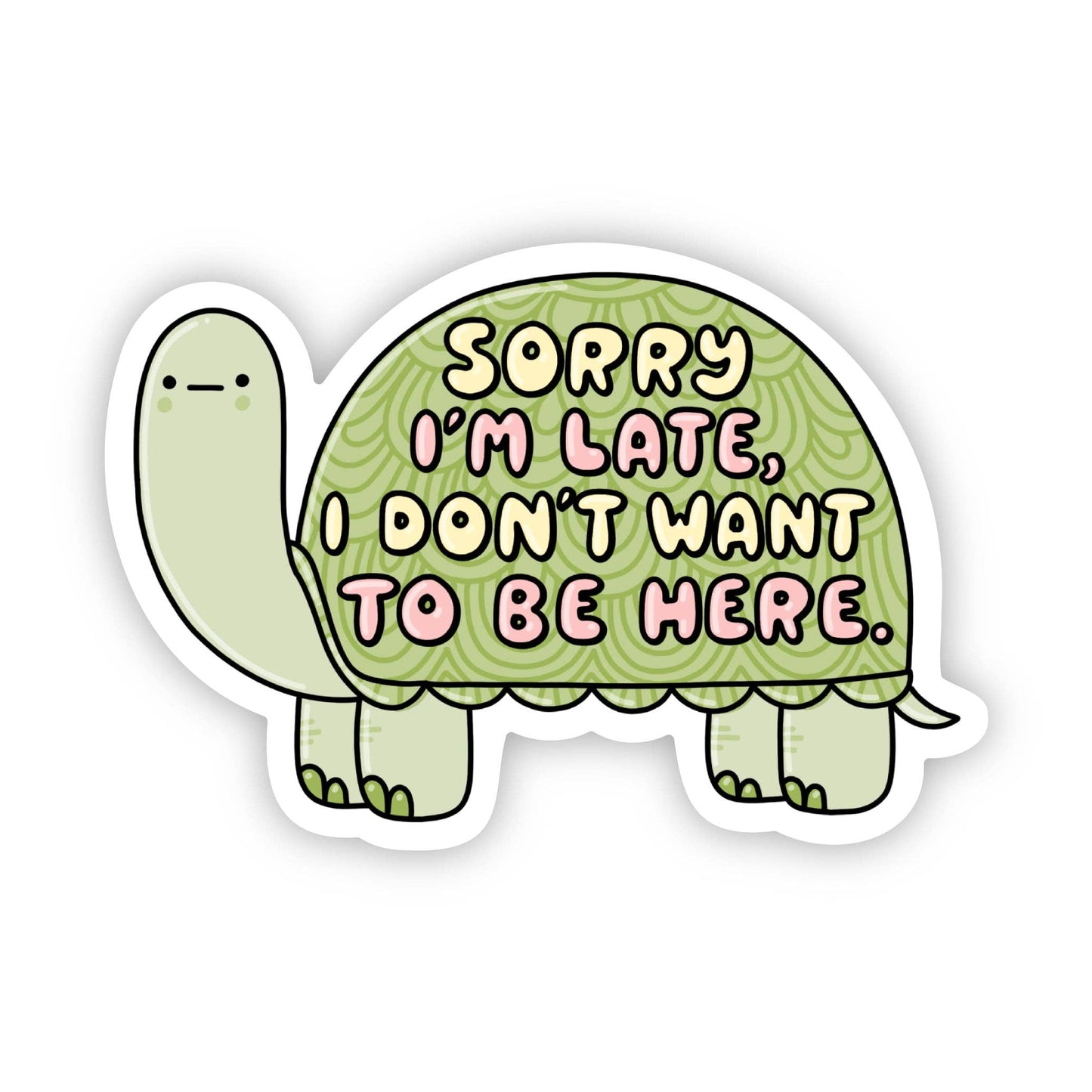 Sorry I'm late Turtle Sticker