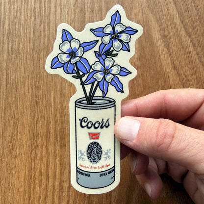 Blue Columbine Coors Can Sticker