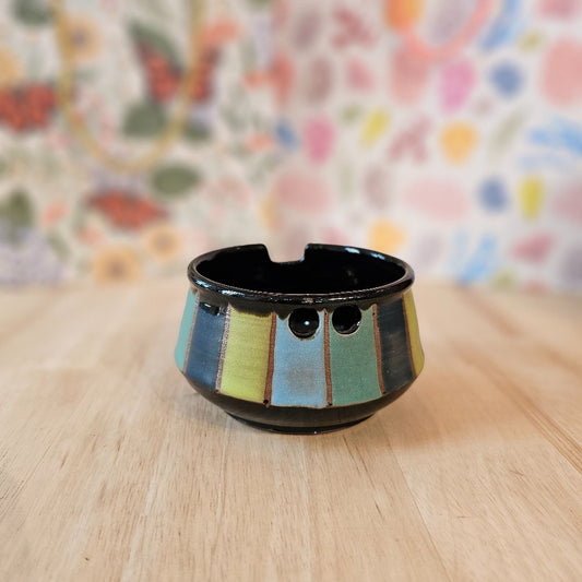 Colorful Stripes Handmade Ceramic Noodle Bowl by Mudbug Creations|44