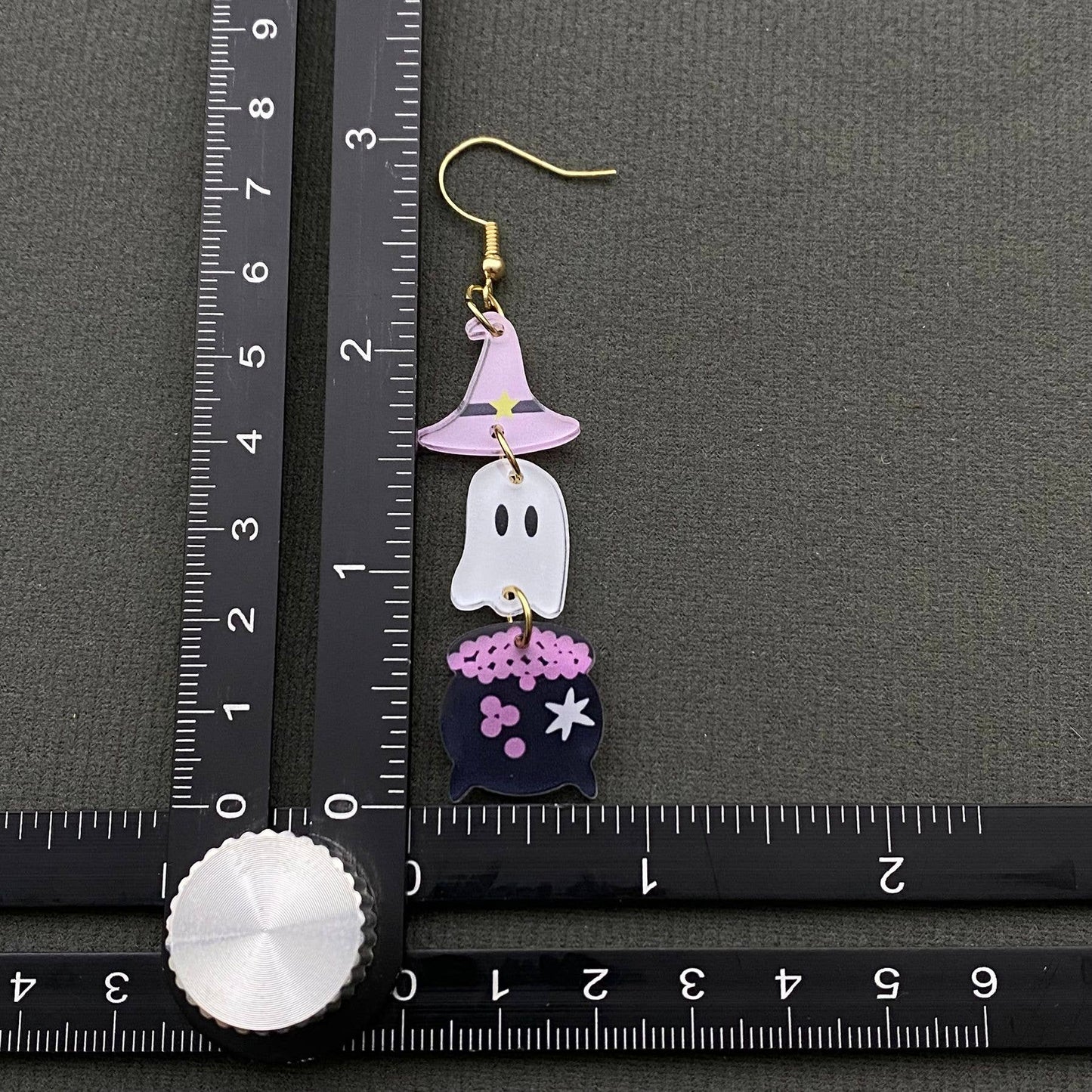 Witch hat + Ghost + Cauldron Earrings
