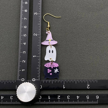Witch hat + Ghost + Cauldron Earrings