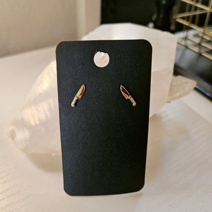 Bronze Kitchen Knife Post Earrings