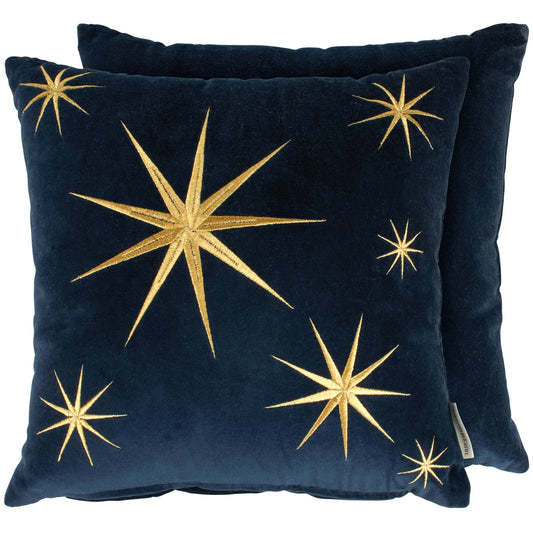 Navy + Gold Starburst Pillow