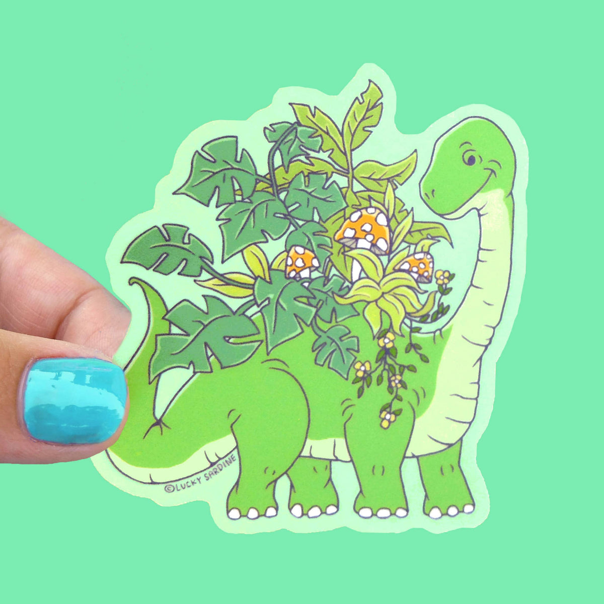 Dinosaur Plant Lover Vinyl Sticker