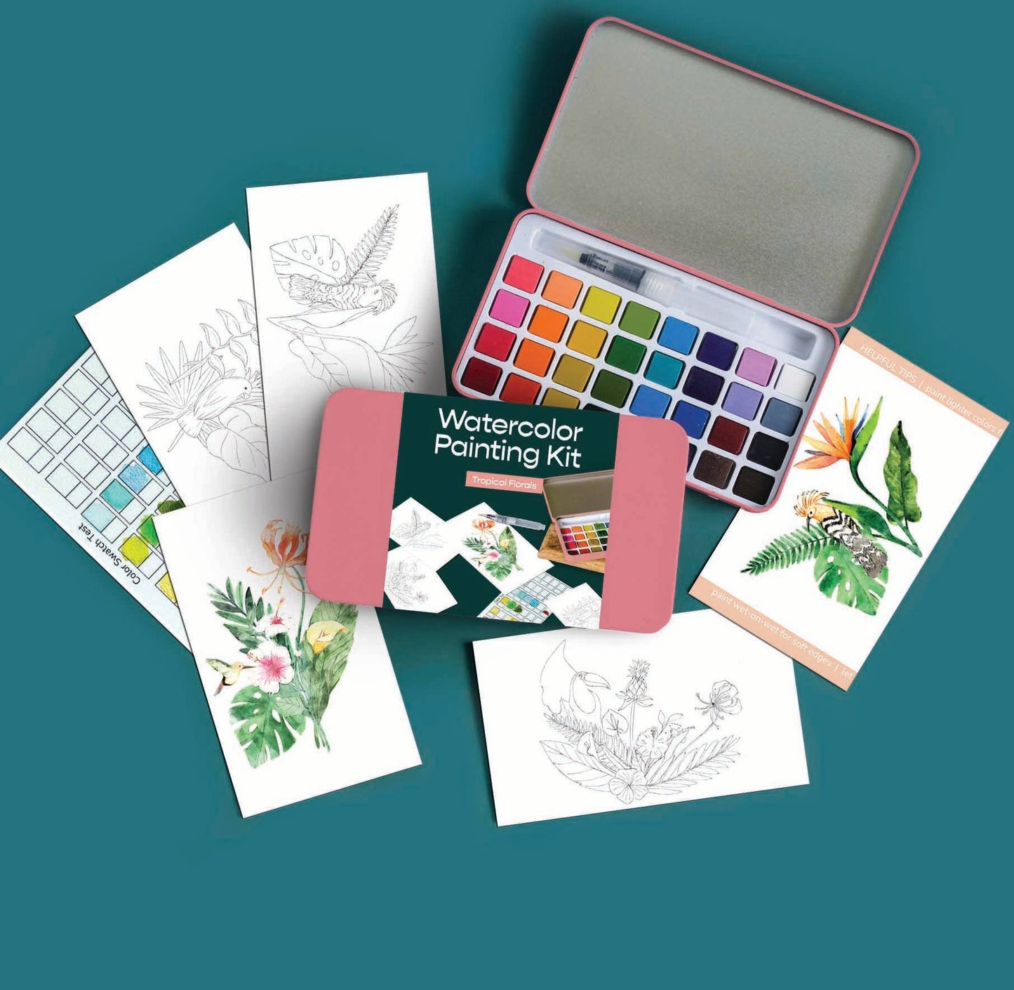 Tropical Florals Watercolor Kit