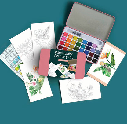 Tropical Florals Watercolor Kit