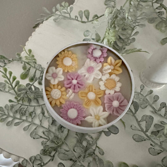 Purple + Yellow Flower Candle