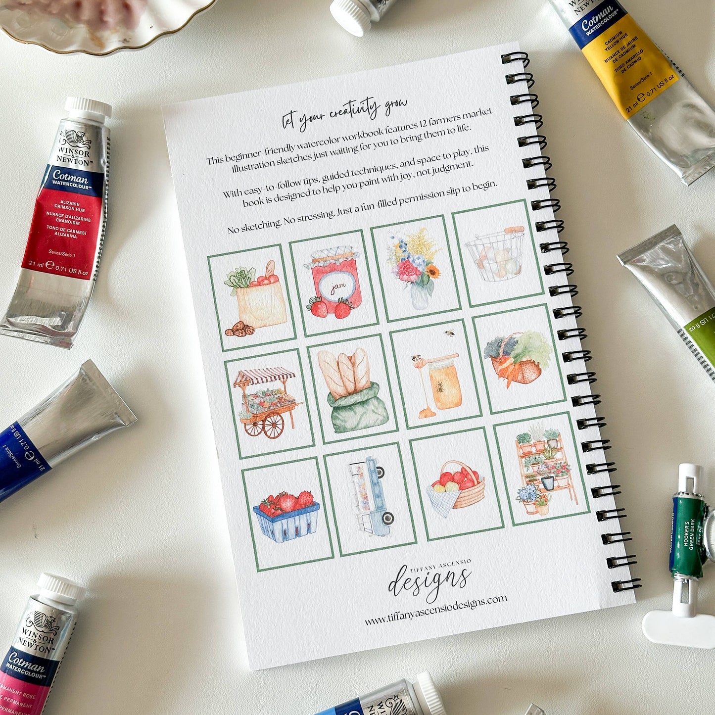 Watercolor Farmers Market Workbook