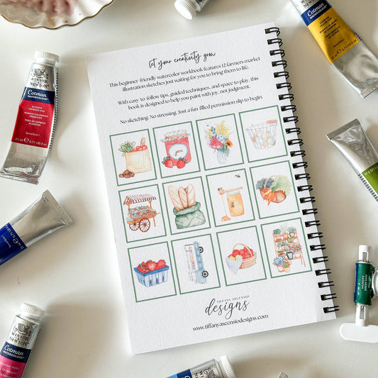 Watercolor Farmers Market Workbook