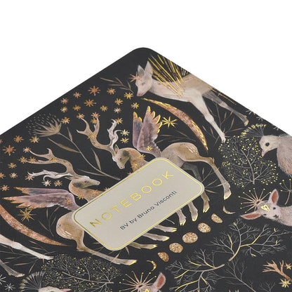 Notebook with fantasy animal design on a black background
