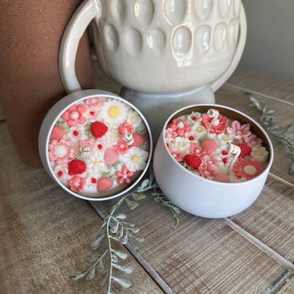 Strawberries + Daisies Candle