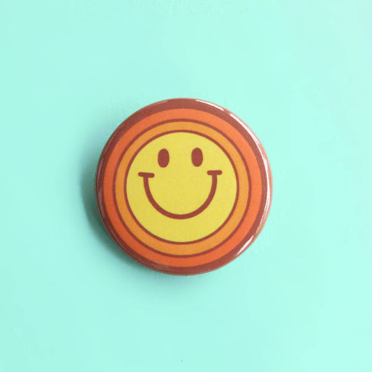 Smiley Face Sunshine Button Pin