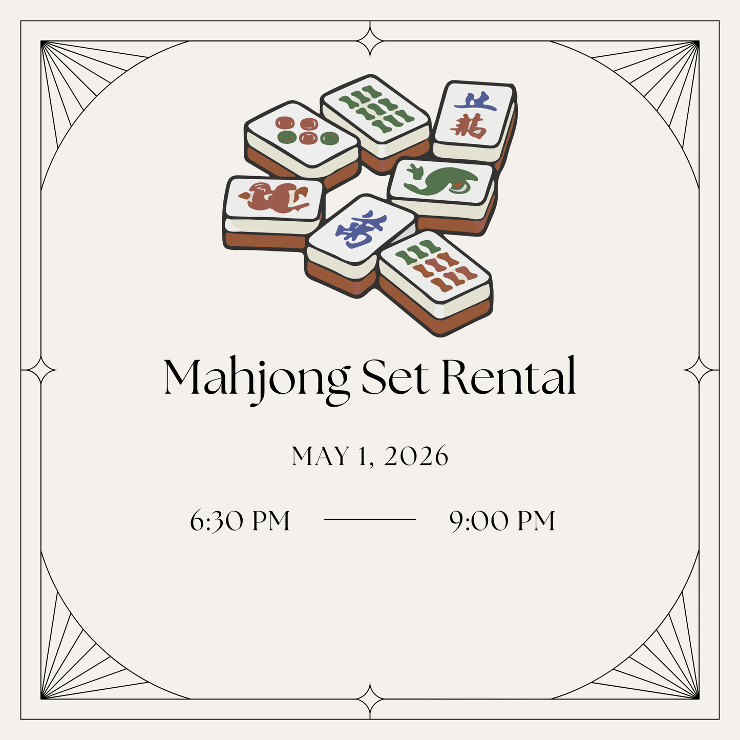Mahjong Set Rental – The Social Bevy (May 1)