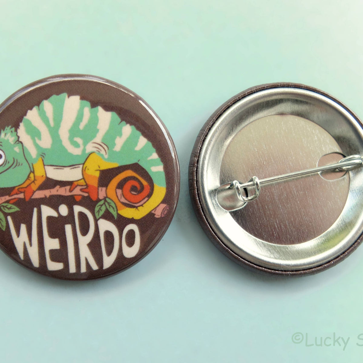 Chameleon Weirdo Pinback Button