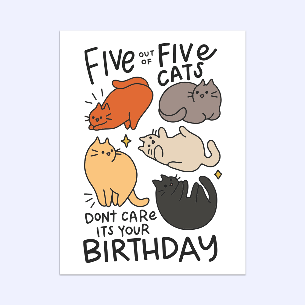 Cats Don't Care Birthday Card