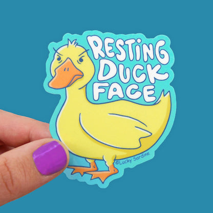 Resting Duck Face Vinyl Sticker