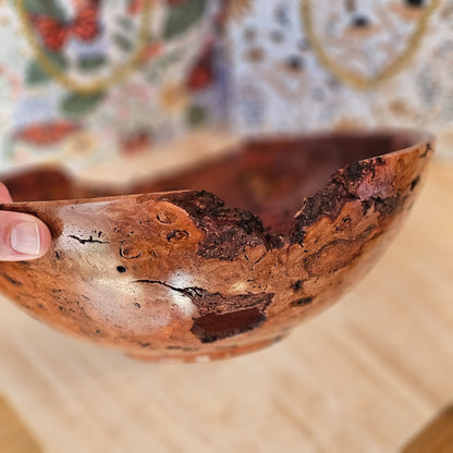 Cherry Bowl, 2024-1243 L, Mike Ilkiw, Bowls for Breasts, home decor, wooden bowl, handmade, The Local Bevy