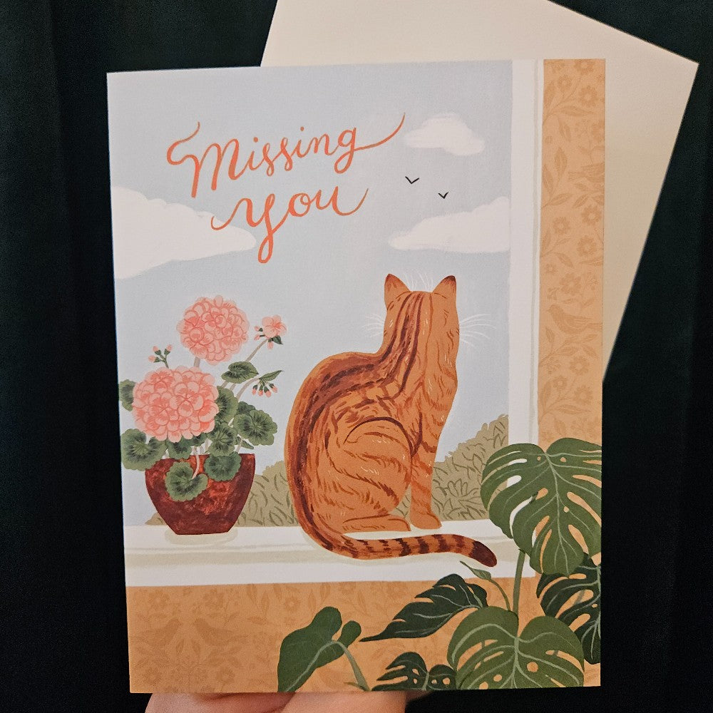 Missing You Orange Cat Card|234
