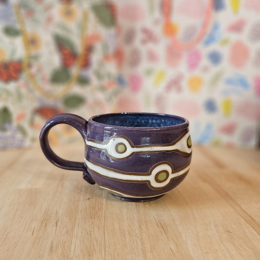 Pottery | Abstract Purple White and Green | Mudbug | 35|23