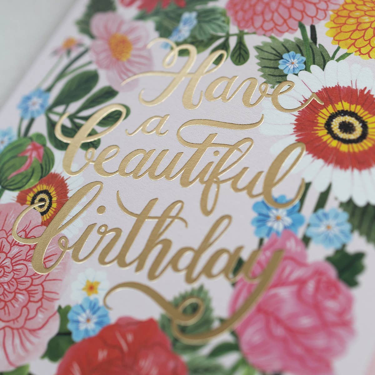 Beautiful Birthday Card (gold foil)