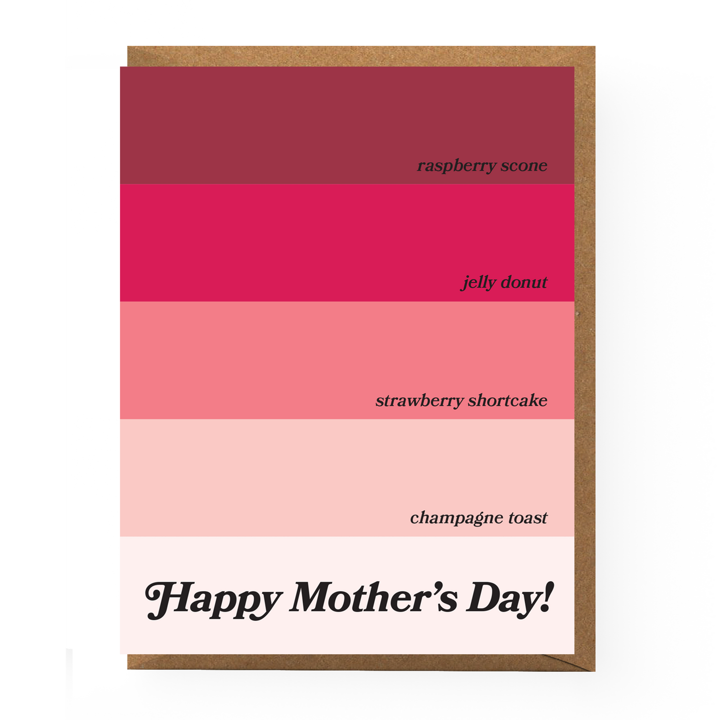 Mother's Day card with colorful stripes and text on a white background