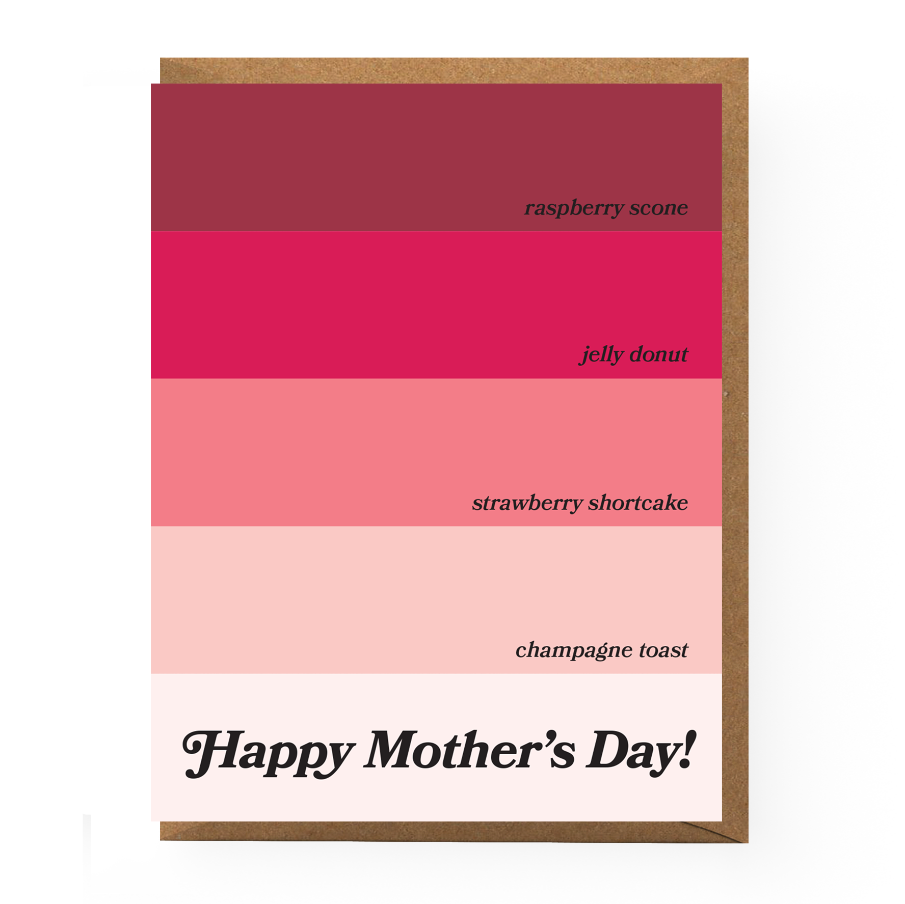 Mother's Day card with colorful stripes and text on a white background