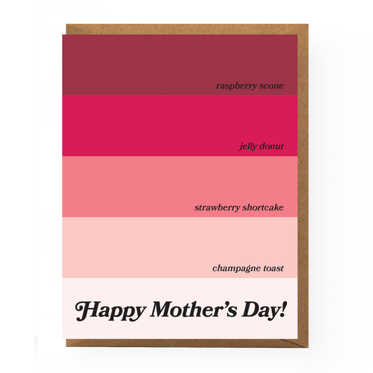 Mother's Day card with colorful stripes and text on a white background
