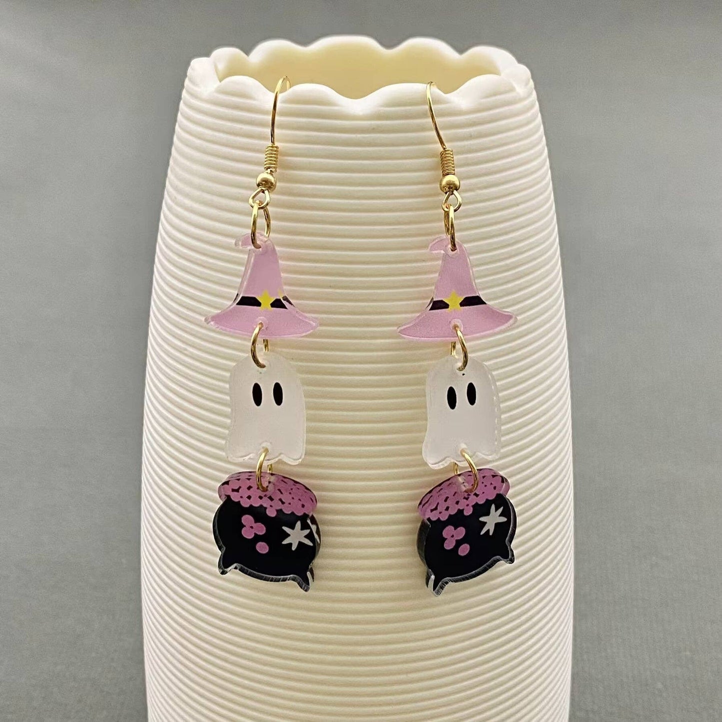 Witch hat + Ghost + Cauldron Earrings