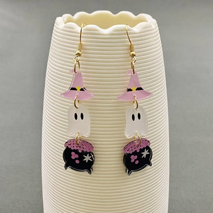 Witch hat + Ghost + Cauldron Earrings