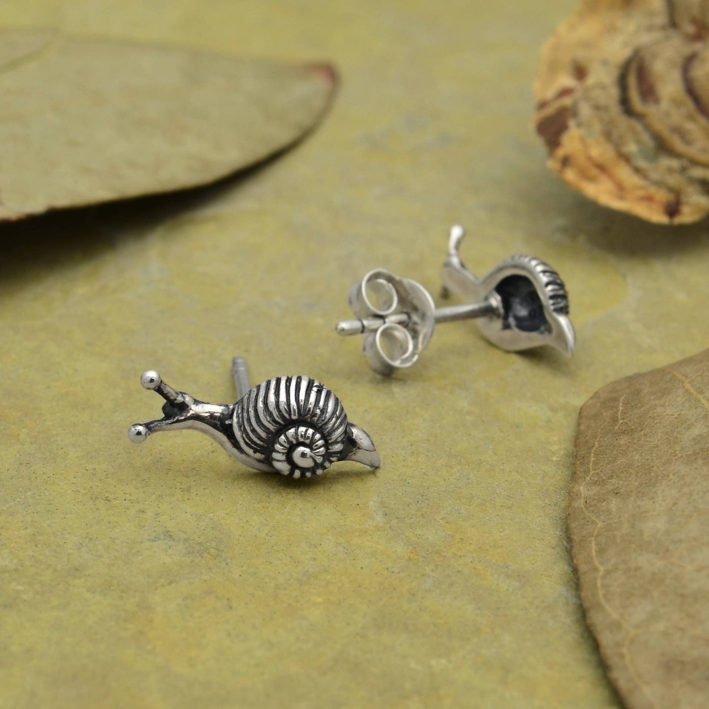 Bronze  Snail Post Earrings
