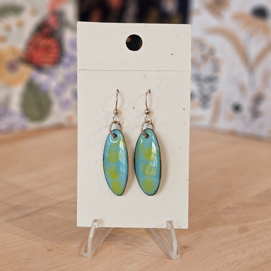Earrings | Blue Horizon & Yellow Enameled Copper|135