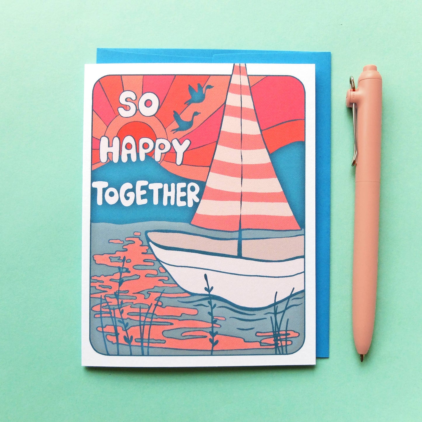 So Happy Together Sailboat Sunset Love Card